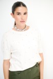 CARDIGAN CASTONI A TRECCIA BEIGE